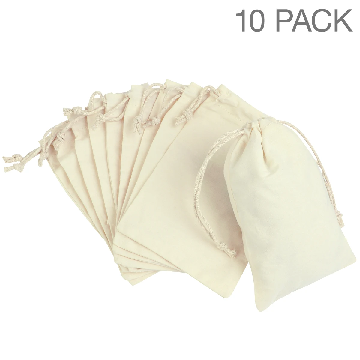 

10PCS Cotton Gift Bags Reusable Muslin Drawstring Small Pouches Jewellery Bag Candy Bag