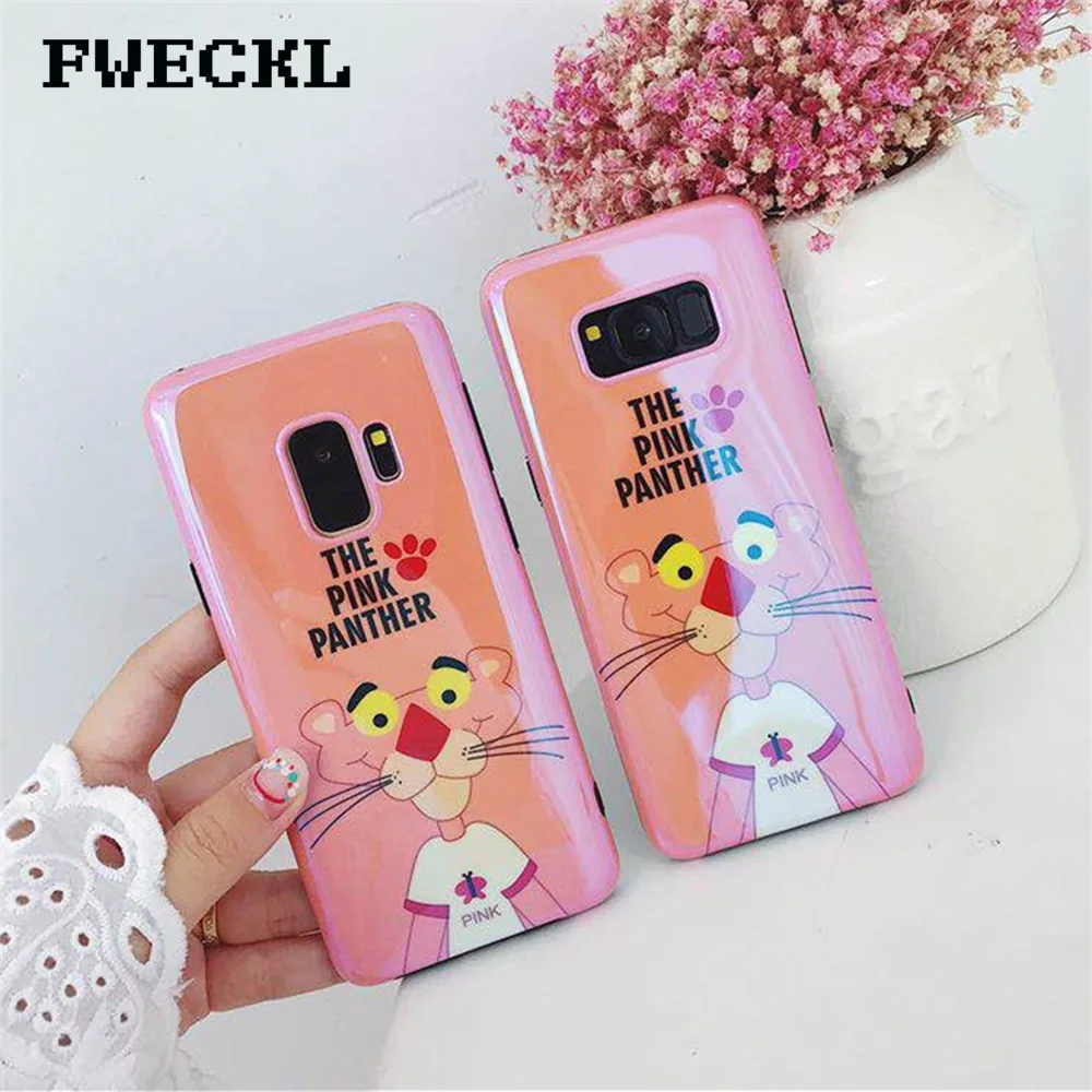 

Case For Samsung Galaxy S7 Edge Cartoon Character Pink Panther Soft IMD Blu-Ray Glossy Cover For Samsung S8 S9 Plus Note 8 Coque