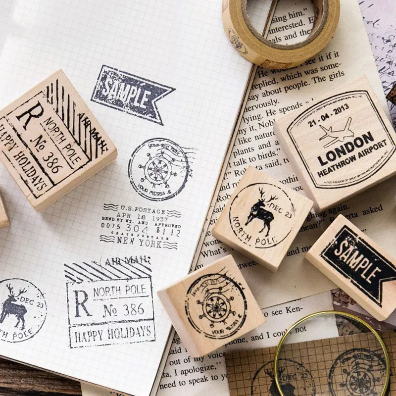 Classic Postmark Clear Stamps for Scrapbboking Wooden and Rubber Stamps