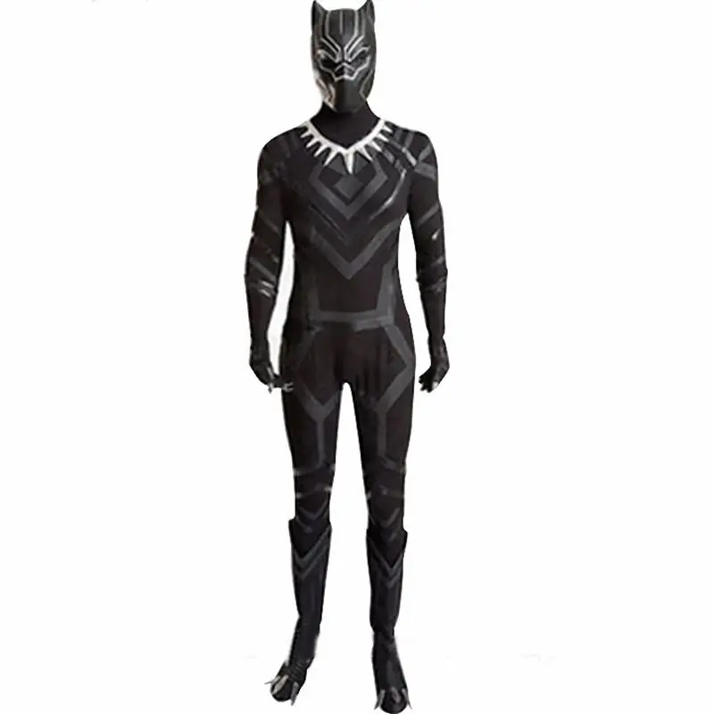 2018 Black Panther Cosplay Costume adult Carnival Halloween costume Superhero Black Panther jumpsuit mask black suit costumes 2018 Black Panther Cosplay Costume adult Carnival Halloween costume Superhero Black Panther jumpsuit mask black suit costumes