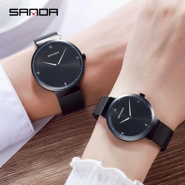 SANDA Fashion Simple Couple Watches Men Watch Full Steel Mesh Belt Quartz Wristw SANDA Fashion Simple Couple Watches Men Watch Full Steel Mesh Belt Quartz Wristw
