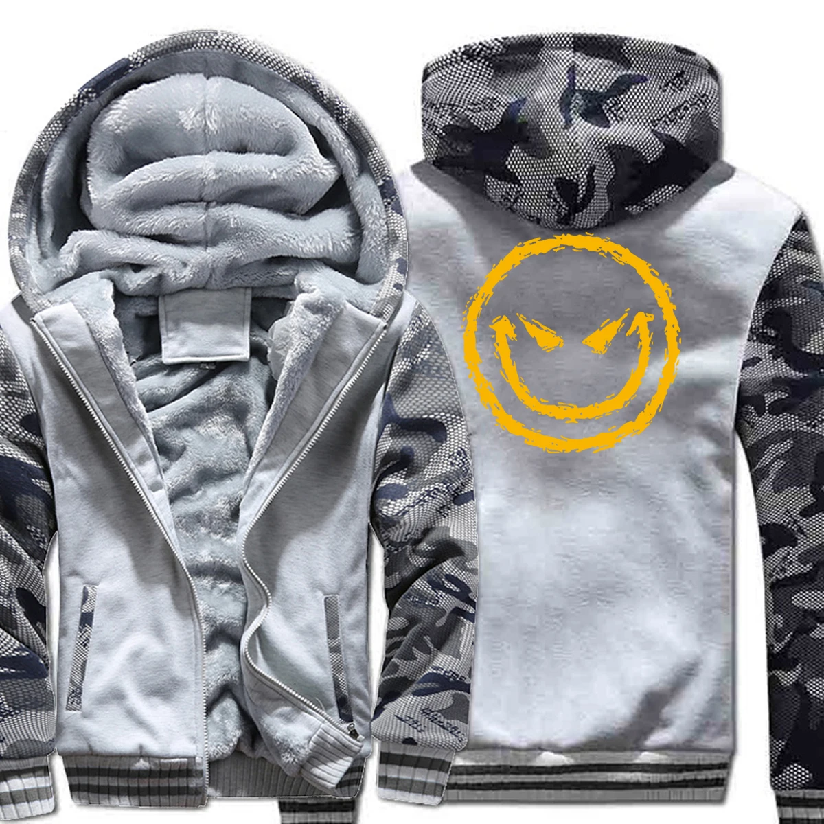New Fashion Men's Hoodies 2018 Hot Sale Thick Hoody High Quality Sweatshirt Print Evil Smiley Hip Hop Skull Tracksuits Hoodie