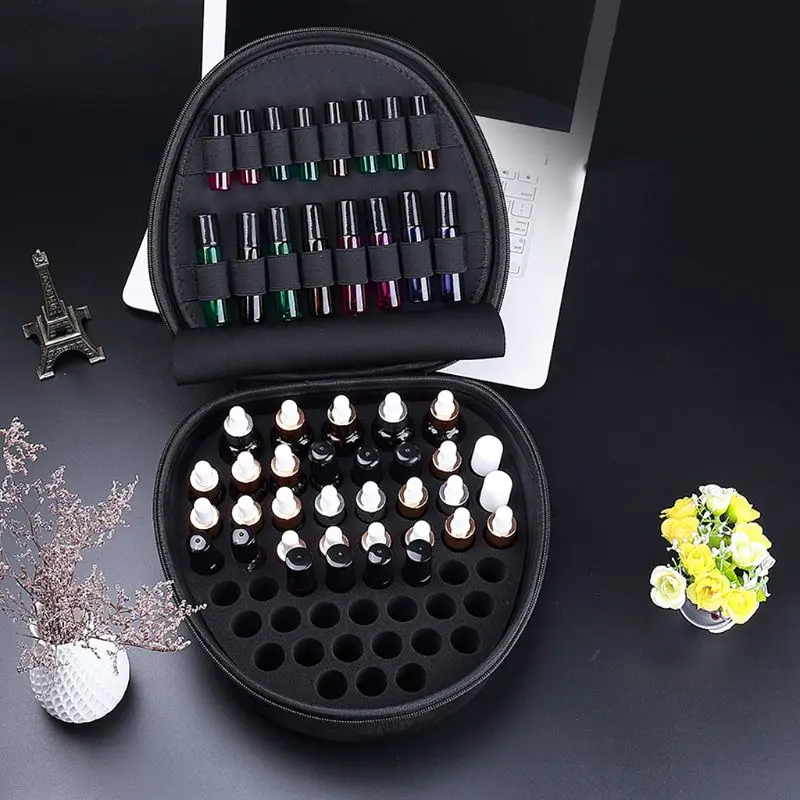 

69 Slot Essential Oil Carrying Case Handheld Bag Storage Travel 5ml 10ml 15ml Bottle
