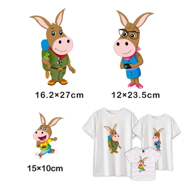 A class Donkey Family What a lovely Ass Washable Sticker Heat Transfer