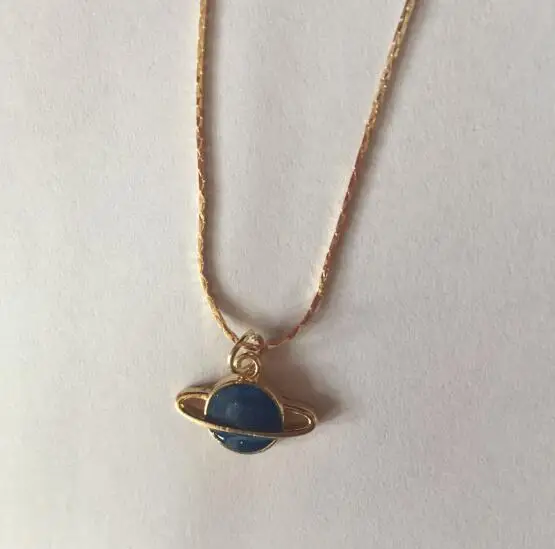 

na780 Fashion hot vintage saturn blue planet pendant chain necklace appealing Charm necklace alloy jewelry 2018