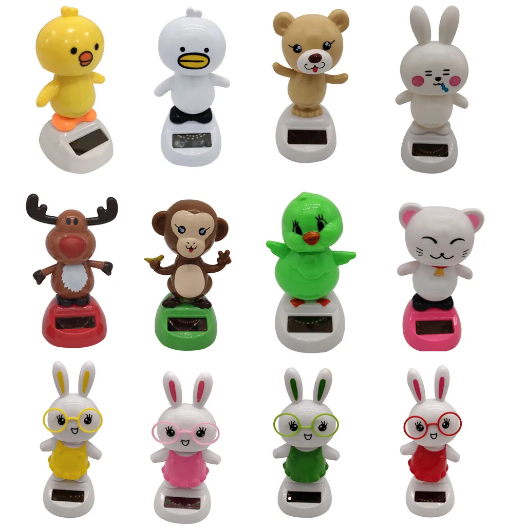 

WUPP Ornaments Solar doll NEW HOT animals Solar Powered Dancing Swinging Animated Dancer Toy Car Windowsill Decoration New 9523