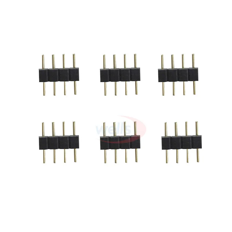 

Free shipping 20~1000pcs double 4 pin needle 4pin RGB connector male type for 3528 5050 RGB LED strip led accessories