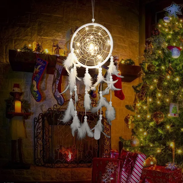 Dream Catcher Room Decoration Dreamcatcher Vintage Wall Hangings Dream Catcher Room Decoration Dreamcatcher Vintage Wall Hangings Handmade Feathers Night Light Hanging