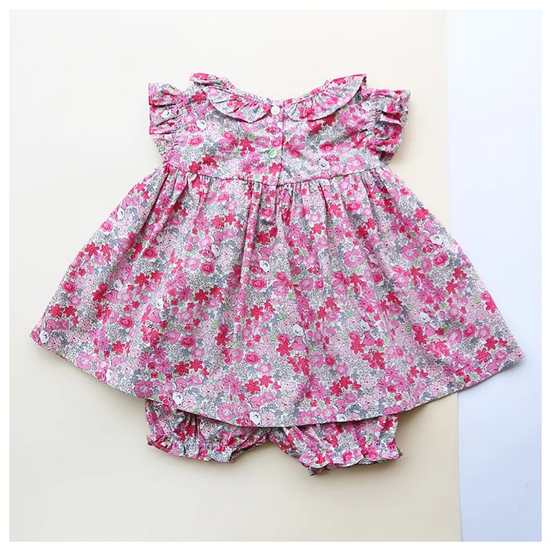 

Baby Smocked Floral Dress Girl Spanish Boutique Clothes Set Children Charlotte Princess Smocking Dresses With Panty Baby Outfit