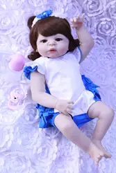 23 full силикона Reborn Baby Doll мягкая Реалистичного пупсик девушки игрушка Подарки на день рождения куклы для купания перед сном раннее