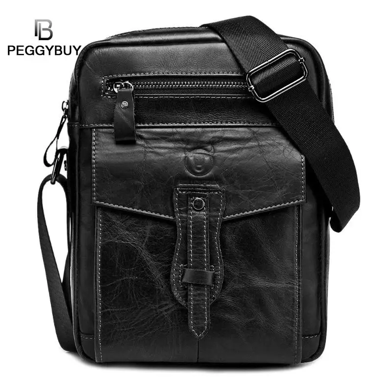BULLCAPTAIN Новая мужская сумка через плечо, мужские маленькие кожаные сумки на плечо, сумки на плечо, деловые мужские сумки через плечо из натуральной кожи