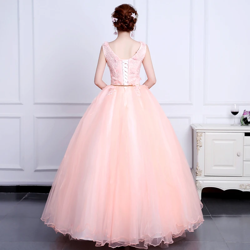 Розовые милые платья 16 Quinceanera дешевые с V образным вырезом и цветами из бисера