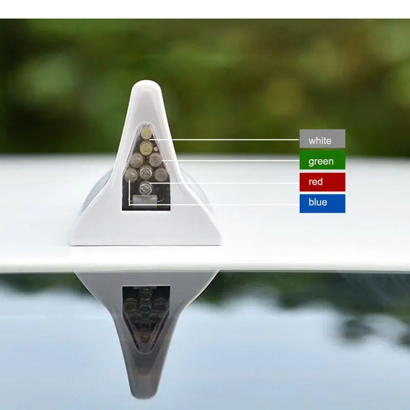 Solar Power Car Shark Fin Roof Antenna LED Car Styling Warning Flash Tail Light Anti-rear Warning Light/Solar Power Car Shark Fin Roof Antenna LED