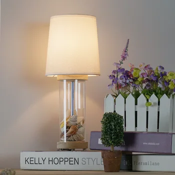 

Simple modern Table Lamps fashion designer's lamp bedside warm American linen cover glass desk lamp