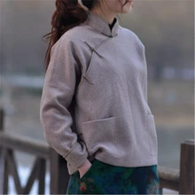 Женские шерстяные пальто в винтажном стиле с длинным рукавом и стоячими карманами, модная женская одежда, осенне-зимние свободные теплые пальто