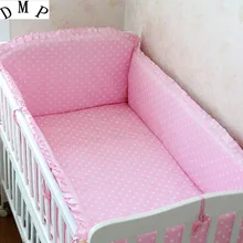 Промо-акция! 6 шт., хлопок, детские постельные принадлежности для кроватки, комплект для штор, кроватки, бампер, детская кроватка, набор постельных принадлежностей для малышей(бамперы+ простыня+ наволочка