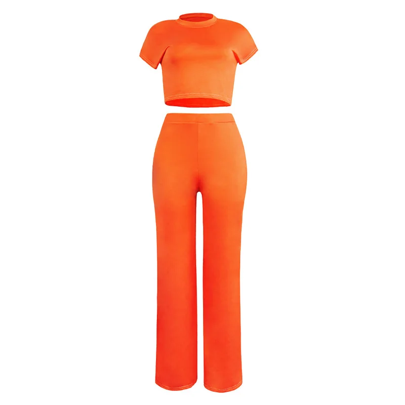 ShejoinSheenjoy Summer 2 Pieces Sets Women Suit Sexy O-Neck Short Sleeve Top And Pockets Long Pants Women Set Clothing 3 Colors (11)