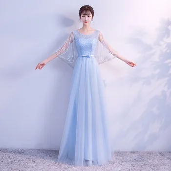 

Elegant Girl Slim Lace Cheongsam Noble O-Neck Full Length Chiffon Dress Celebrity Banquet Gowns Sexy Beach Vestidos Streetwear