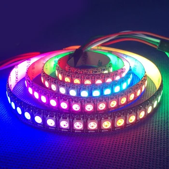 

DC5V 1m/4m/5m ws2812b WS2812 LED Strip Smart RGB 5050 Full color Pixel IC Ditigal individually Addressable waterproof tape light