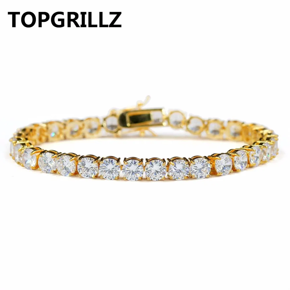 TOPGRILLZ Hip Hop Bracelet AAA Cubic Zirconia Tennis Bracelets All Iced Out Elegant Style Gift for