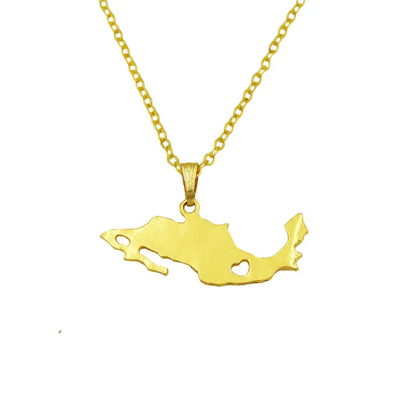 

drop shipping Mexico Map Necklace women trendy charm Mexican Jewelry accessory chain choker necklace gift silver gold color