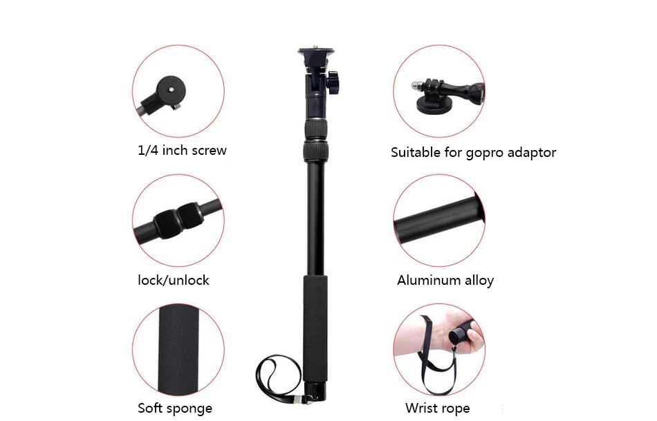 2 in1 Bluetooth Selfie stick 390-865 мм Bluetooth монопод для iPhone Android GoPro SJ камера+ Bluetooth затвора