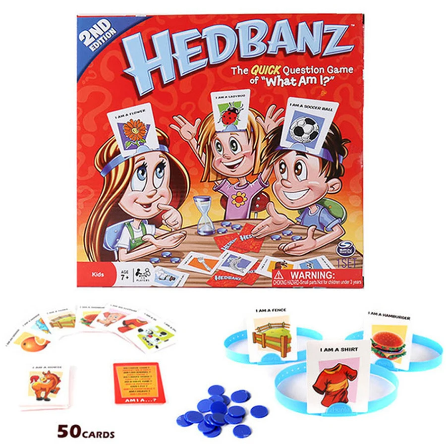 

New Hedbanz Game The Quick Question of What am I Cards Board Game Funny Gadgets Novelty Toys Children parents party games
