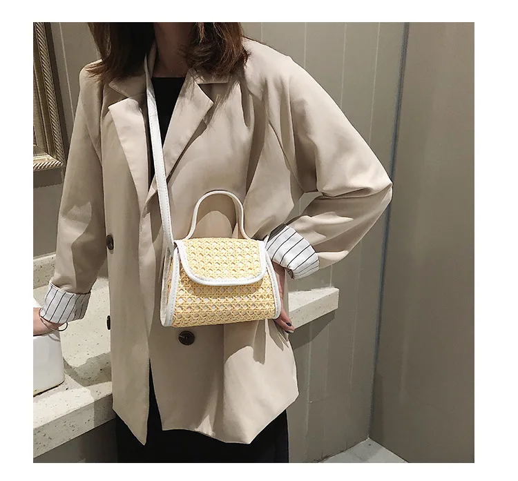 Пляжная летняя выдалбливают соломы ротанга Mujer Feminina Bolsa сумки для 2019 клапаном