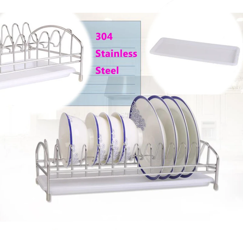 

304 Stainless Steel Dish Drying Drain Rack Holder Basket Kitchen Sink Washing Plates Bowl Drainer Organizer Tray Tableware Shelf