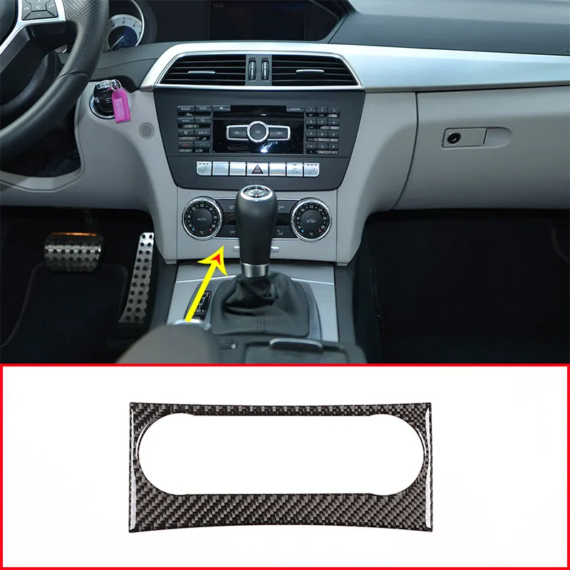 

Real Carbon Fiber Interior Air Conditioning Switch Panel Frame Stickers For Mercedes Benz C Class W204 2011-2013 Accessories