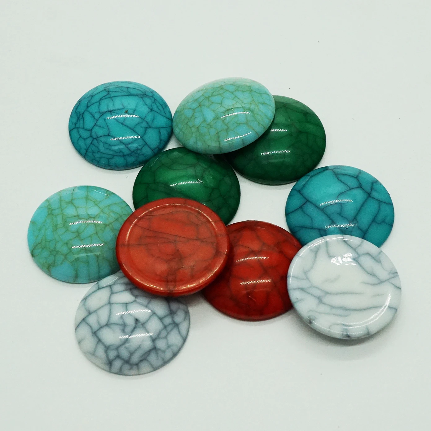 

10PCS/lot Round 25mm Crack Style Flat Back Acryli Cabochons Cameo for Make Pendants Jewelry Bracelet Necklace Women Earring Ring