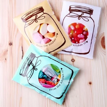 

100pcs/lot 10x13cm Cartoon Candy Cookie Packaging Bags Gift Bag Self Adhesive Plastic Bags Wedding Candy Bag Party Supplies
