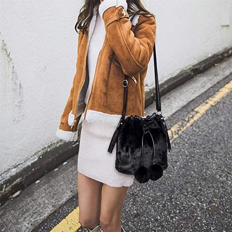 

Oeak Fashion Soft Women Fur Plush Handbag Ladies Crossbody Shoulder Bag Luxury Messenger Bag Women Handbag Cross body