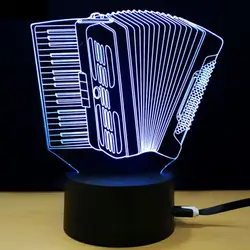 3D светодио дный светодиодный ночник сенсорный переключатель настольная лампа Акриловая музыка акриловая Атмосфера свет для домашнего