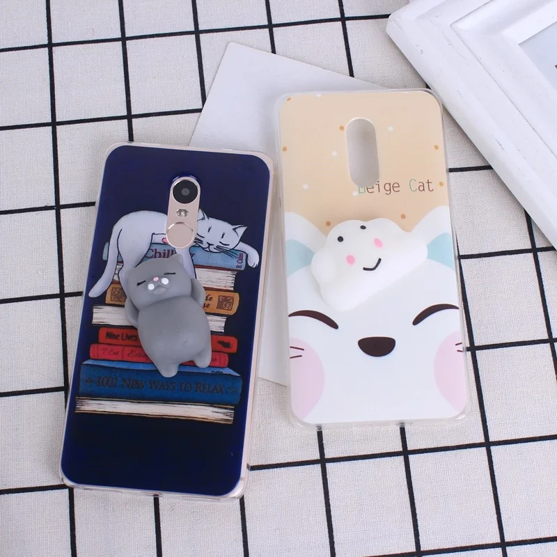 

GLSHST For Xiaomi Redmi 4X Case Cover 3D Squishy Stress Reliever Toys Silicone Case For Xiaomi Redmi Note 4 4 Pro 4A 4 Case