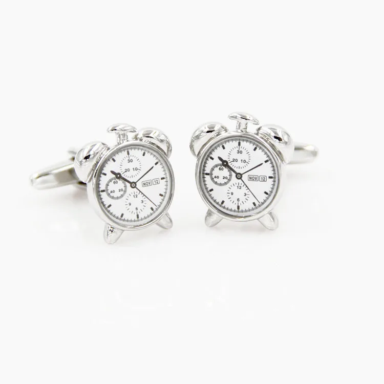 

New fashion Alarm Clock cufflinks male French cuff shirt button male nail sleeve set for men dress accessories free shipping