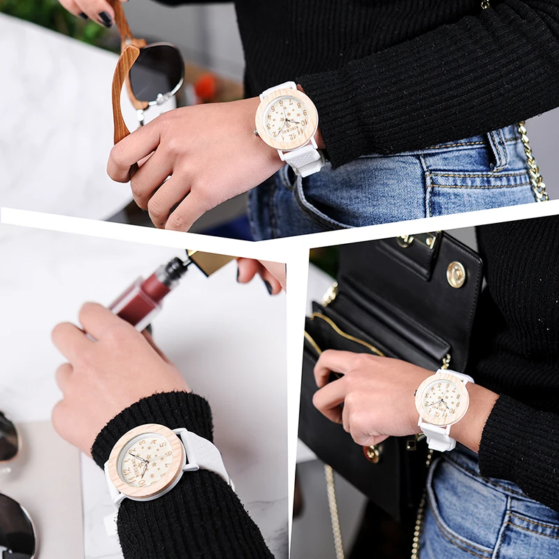 BOBO BIRD роскошные деревянные часы женские модные повседневные наручные часы с силиконовым ремешком женские кварцевые часы relogio feminino C-P21