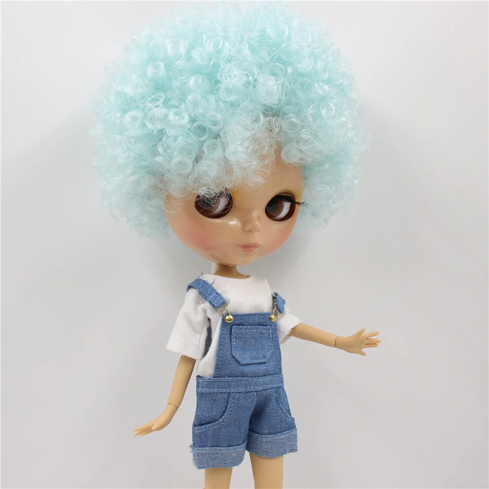 Neo Blythe Doll with Blue Hair, Tan Skin, Shiny Cute Face & Factory Jointed Body 3