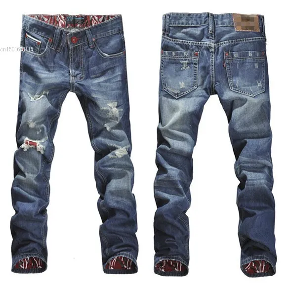 New 2014 Mens Stylish Designed Jeans Men Straight Slim Fit Trousers Casual Jean Pants Size 30