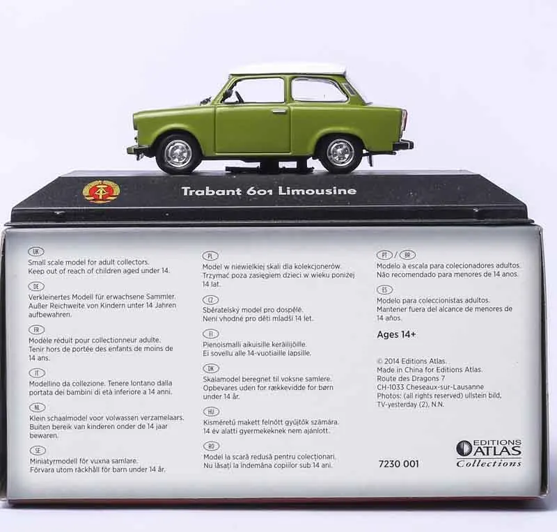 601 Trabant DDR-AUTO лимузин 1/43 Kollection ATLAS литья под давлением модель автомобиля зеленый новый