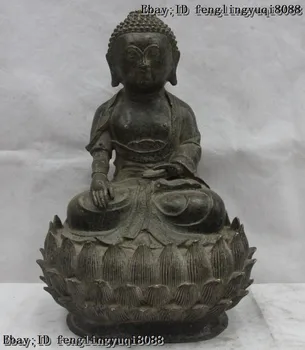

13 Tibet Buddhism Bronze Seat lotus Shakyamuni Amitabha Buddha Sakyamuni Statue Discount 55%