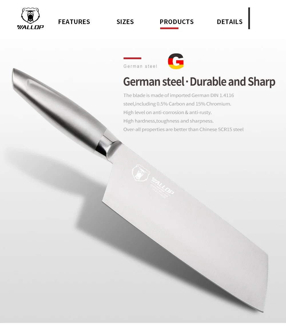 chef knife kitchen knife German stainless steel_14