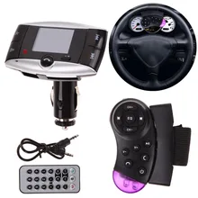 Car LCD Bluetooth Wireless FM Transmitter MP3 Player Music Stereo Radio FM Modulator Car Kit TF USB with Steering Wheel Control
