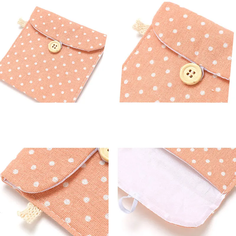 Women Girl Cotton Cosmetic Bag For Sanitary Napkin Storage Bags Outdoor Travel Case Storage Pouch Purse Organizer