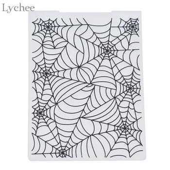 Lychee Life plastikowy tłoczenie folderu na notatniku składana podkładka DIY matryca z tworzywa sztucznego znaczek pajęczyna wzór tanie i dobre opinie CN (pochodzenie) Plastic Embossing Folder