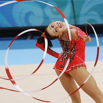 

4m Colorful Gym Ribbons Dance Ribbon Rhythmic Art Gymnastic Ballet Streamer Twirling Rod Stick Outdoor Games Funny Toy Sports