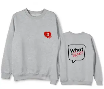 

Twice new album what is love concert same pullover hoodies for once supportive heart printing o neck fleece/thin kpop sweatshirt