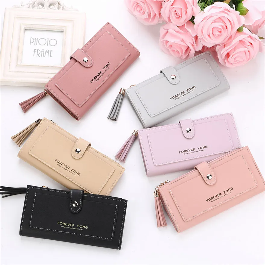 

Fashion Handbag Wallet Women Simple Retro Letters Long Wallet Coin Purse Card Holders Handbag Purse Female Original Leather