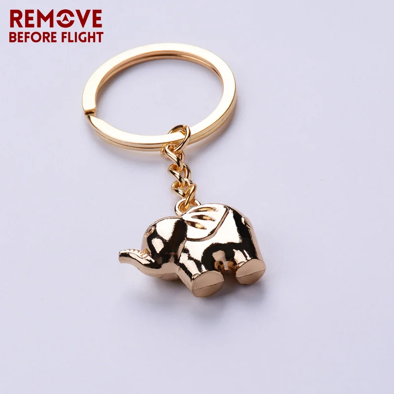 Fashion Jewelry Creative Key Chain of Gold-color Elephant Shaped Keychain Christmas Gifts Key Chains Animal Ring Chaveiro 6