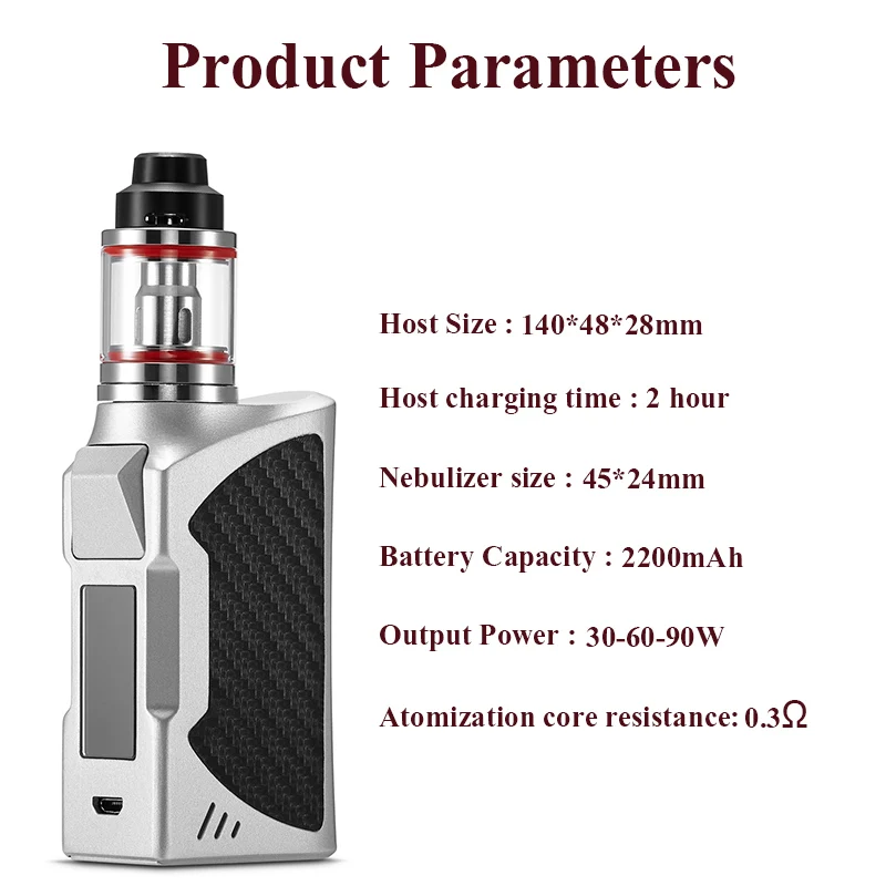 FERSHA электронная сигарета 90 Вт регулируемый vape мод коробка комплект 2200 мАч Ом